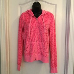 Victoria Secret Pink Animal Print Hoodie Size S